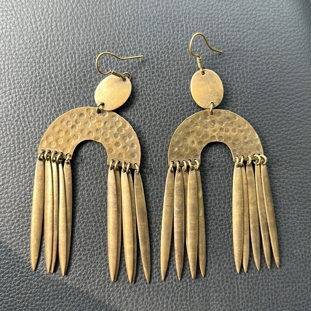 Boho Brass Arch Earrings